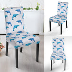 Watercolor Dolphin Pattern Print Dining Chair Slipcover
