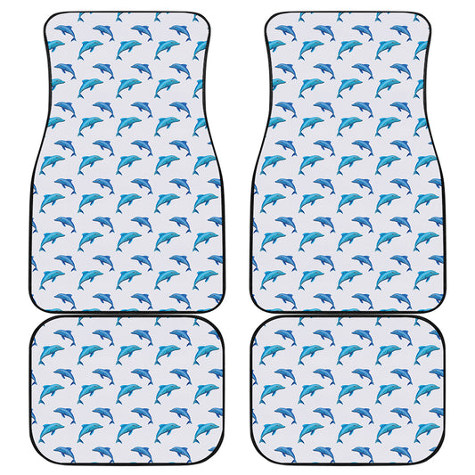Watercolor Dolphin Pattern Print Front and Back Car Floor Mats