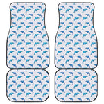 Watercolor Dolphin Pattern Print Front and Back Car Floor Mats