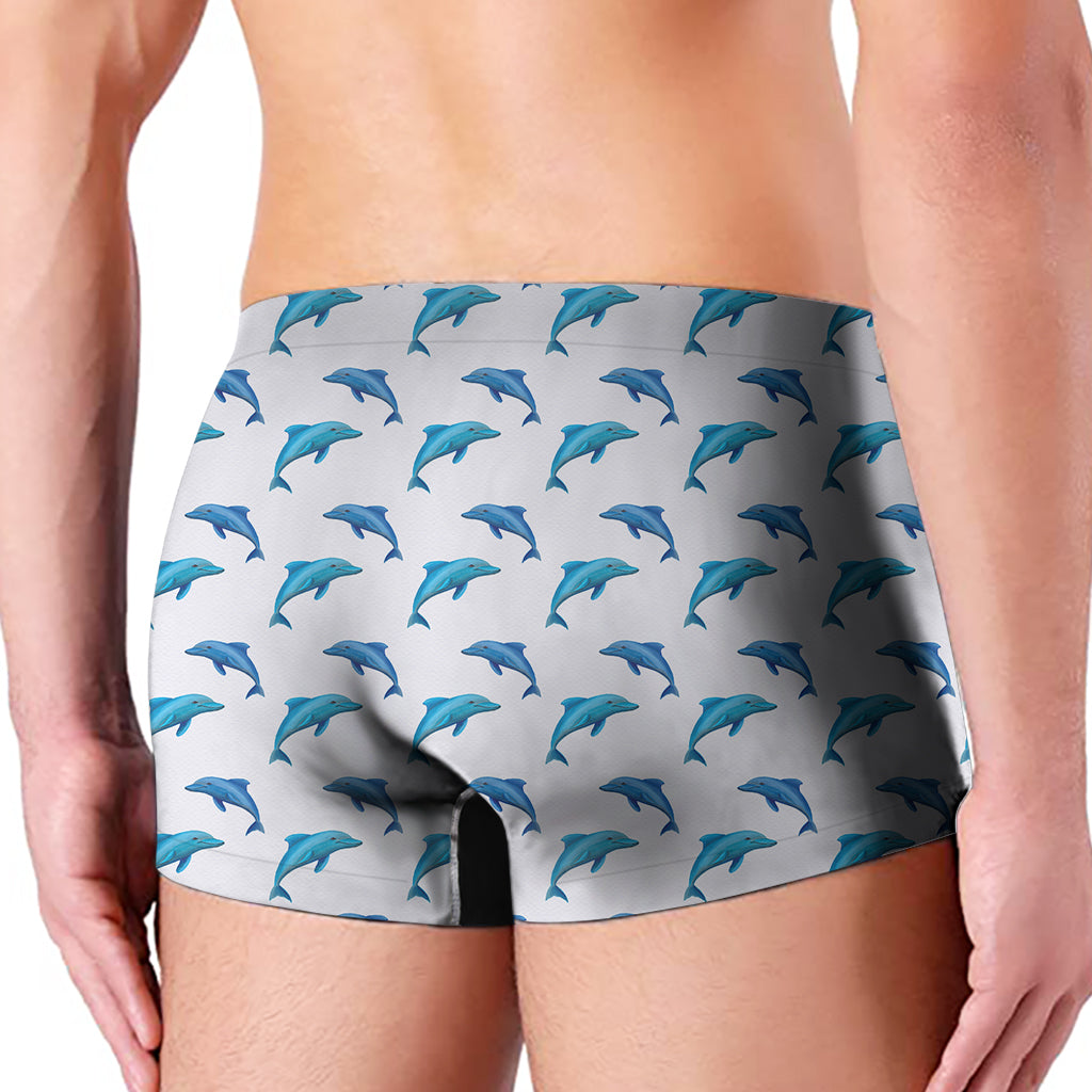 Watercolor Dolphin Pattern Print Men's Boxer Briefs
