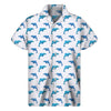 Watercolor Dolphin Pattern Print Men's Short Sleeve Shirt