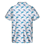 Watercolor Dolphin Pattern Print Men's Short Sleeve Shirt