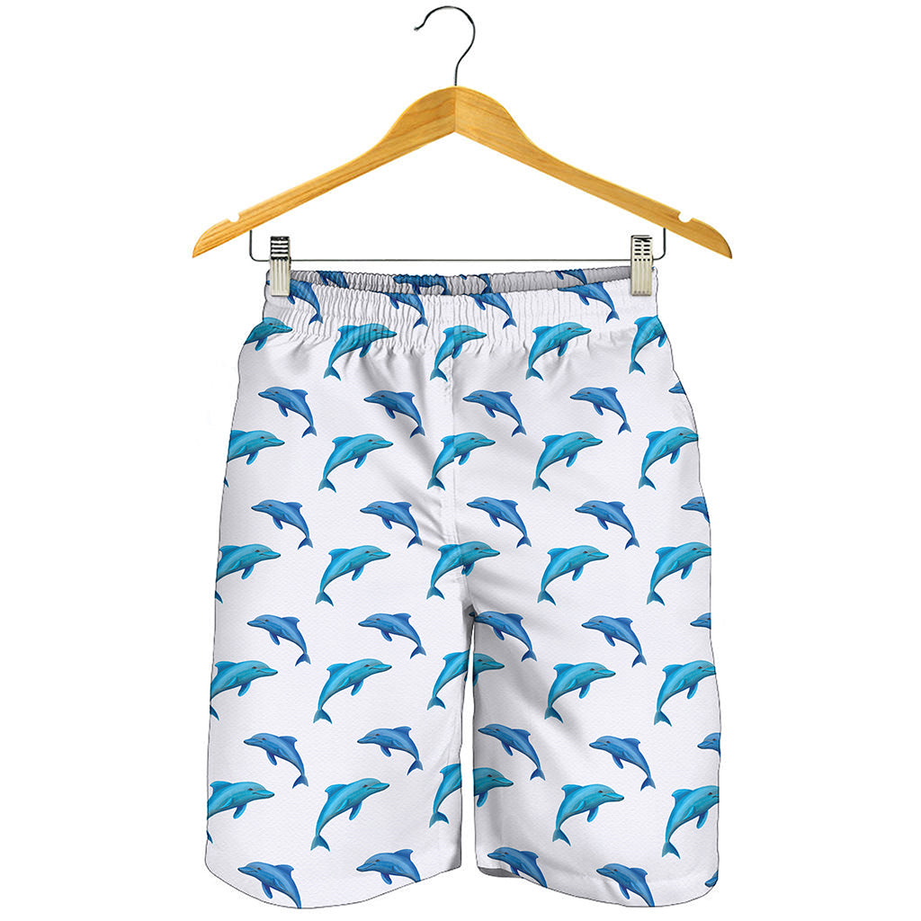 Watercolor Dolphin Pattern Print Men's Shorts