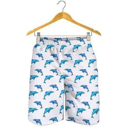 Watercolor Dolphin Pattern Print Men's Shorts