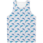 Watercolor Dolphin Pattern Print Men's Tank Top