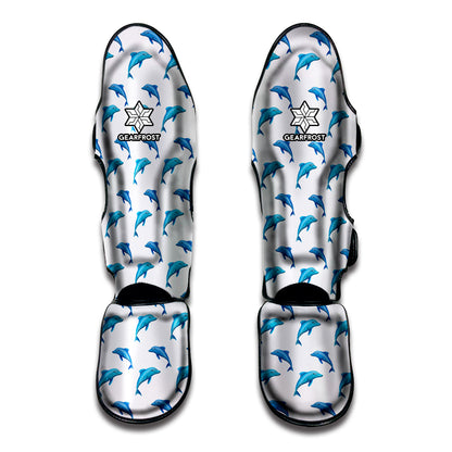 Watercolor Dolphin Pattern Print Muay Thai Shin Guard