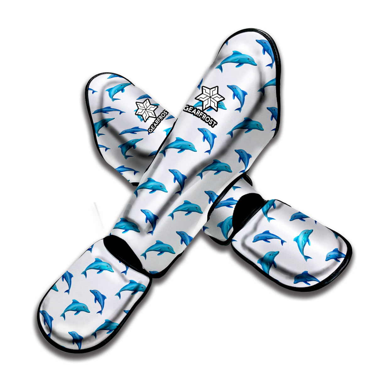 Watercolor Dolphin Pattern Print Muay Thai Shin Guard