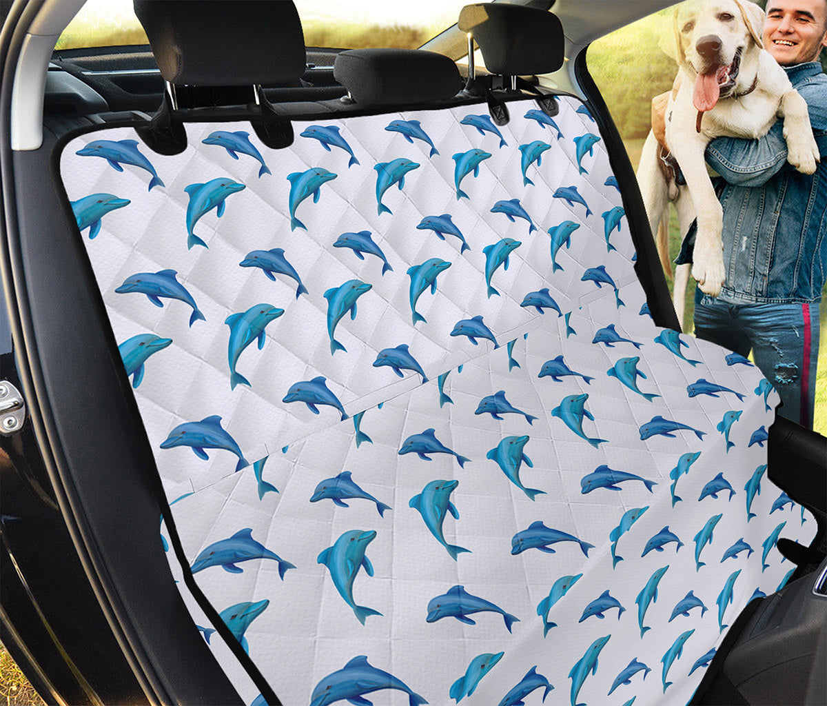 Watercolor Dolphin Pattern Print Pet Car Back Seat Cover