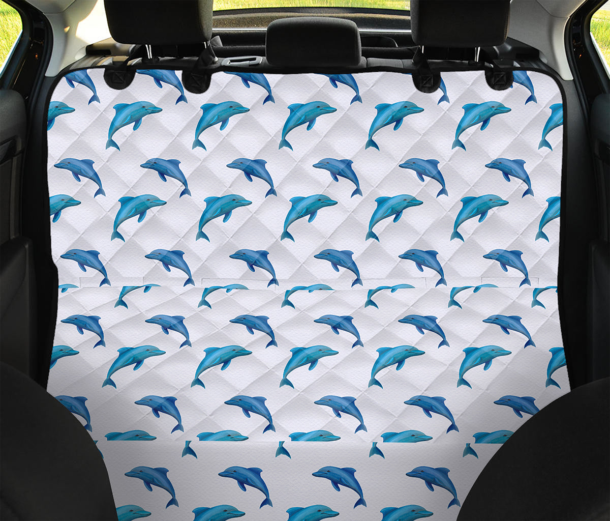 Watercolor Dolphin Pattern Print Pet Car Back Seat Cover