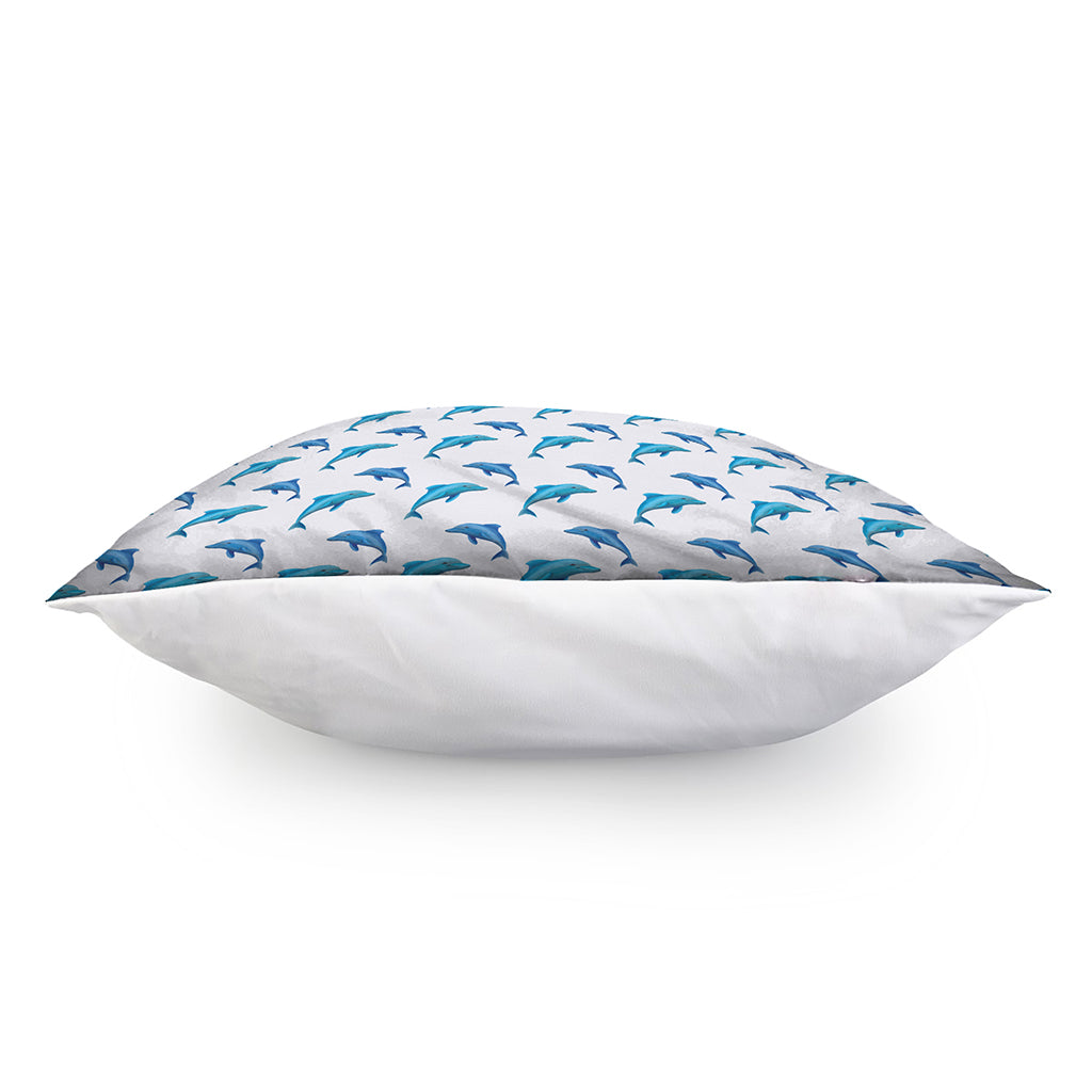 Watercolor Dolphin Pattern Print Pillow Cover