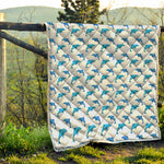 Watercolor Dolphin Pattern Print Quilt