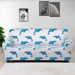 Watercolor Dolphin Pattern Print Sofa Cover