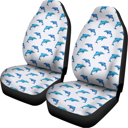 Watercolor Dolphin Pattern Print Universal Fit Car Seat Covers