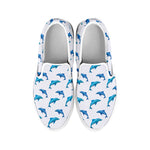 Watercolor Dolphin Pattern Print White Slip On Shoes