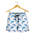 Watercolor Dolphin Pattern Print Women's Shorts