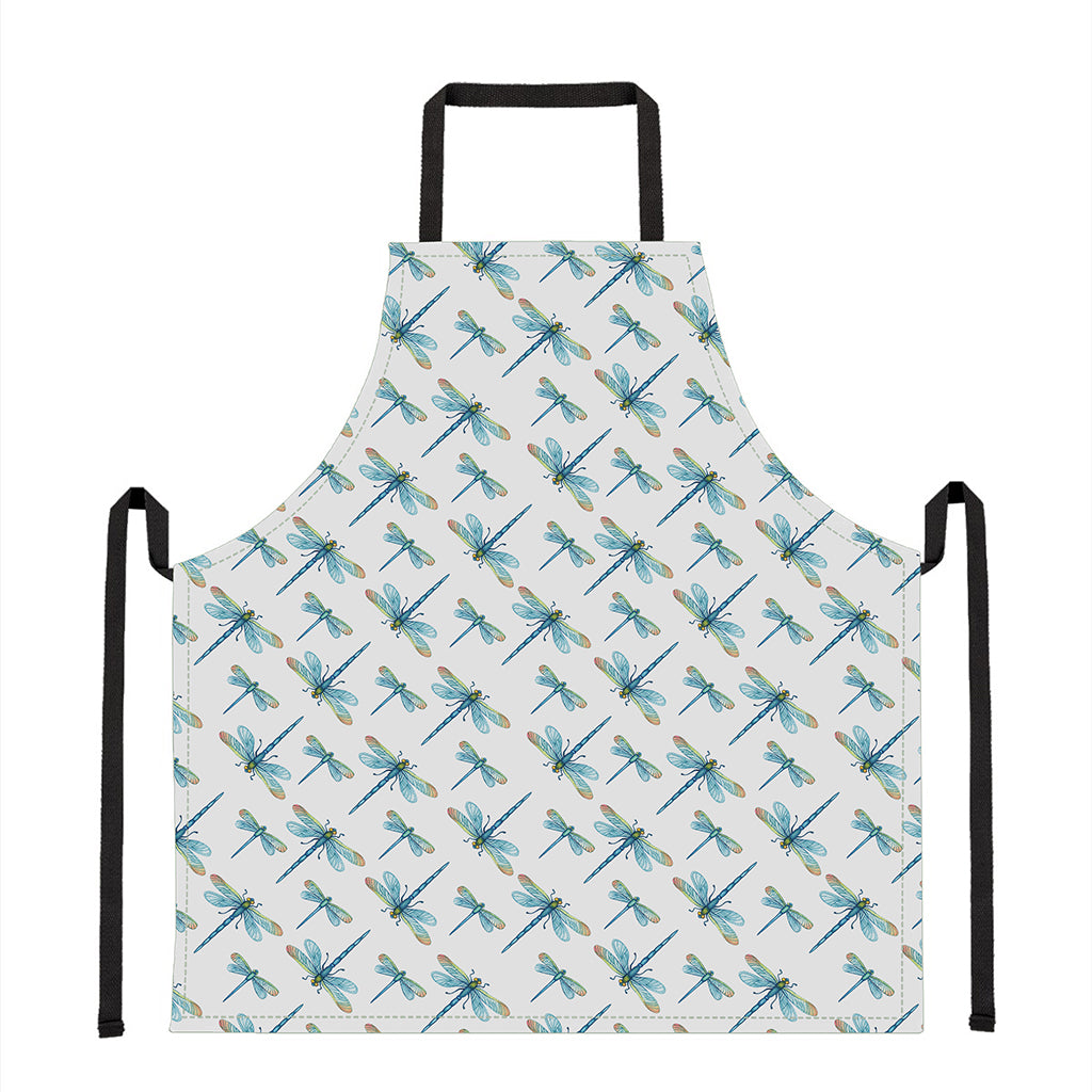 Watercolor Dragonfly Pattern Print Apron