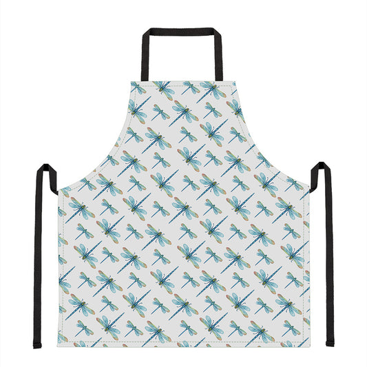 Watercolor Dragonfly Pattern Print Apron
