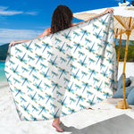 Watercolor Dragonfly Pattern Print Beach Sarong Wrap