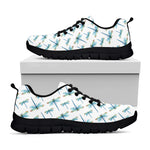 Watercolor Dragonfly Pattern Print Black Sneakers