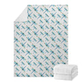 Watercolor Dragonfly Pattern Print Blanket