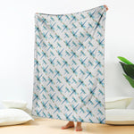 Watercolor Dragonfly Pattern Print Blanket