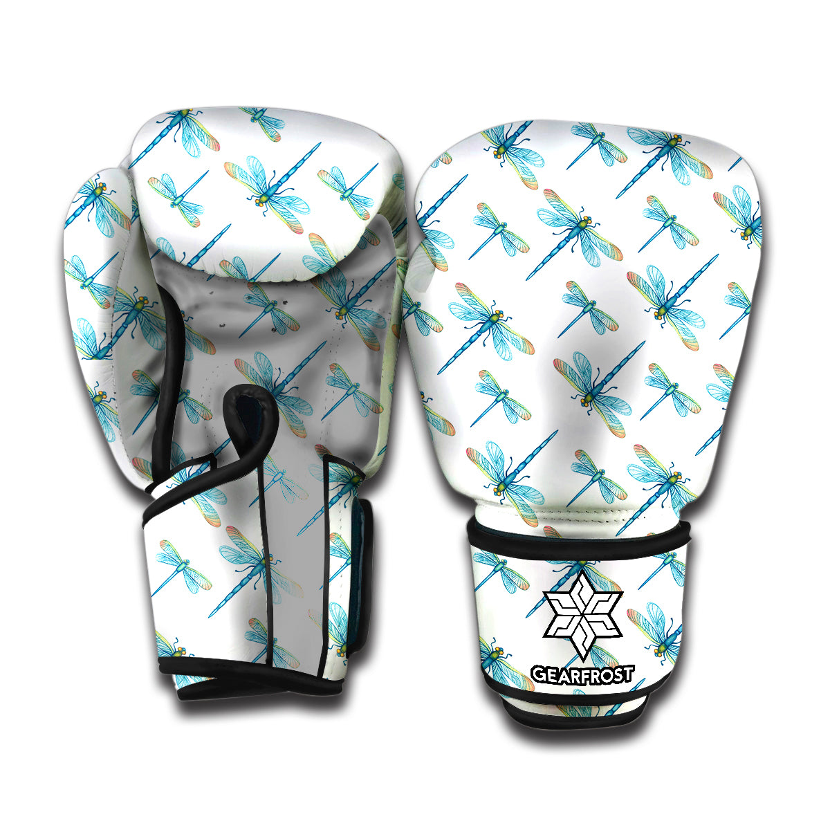 Watercolor Dragonfly Pattern Print Boxing Gloves