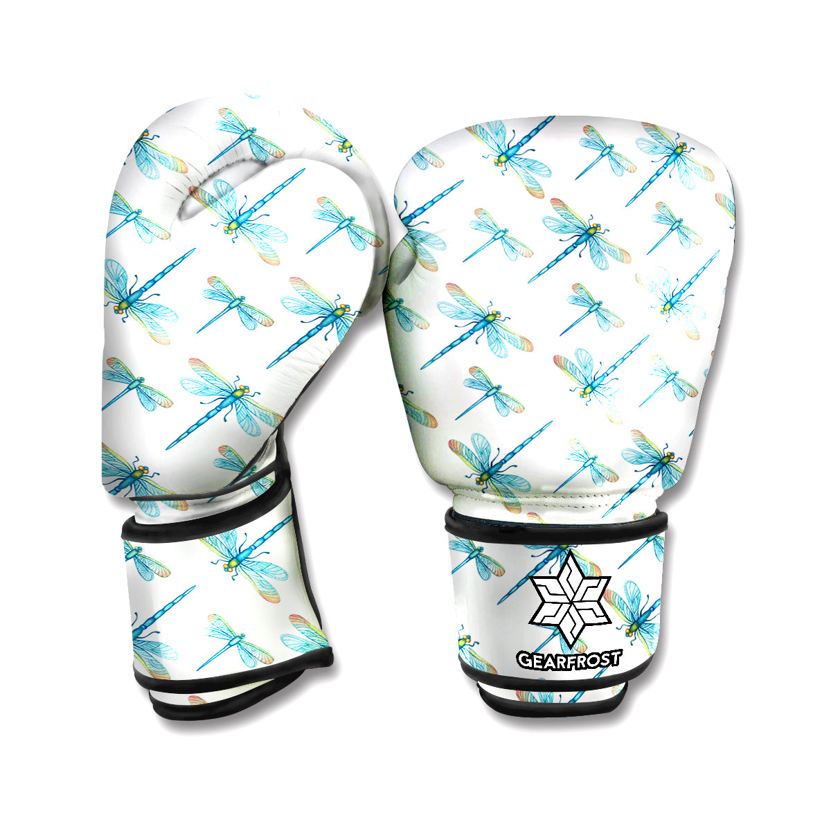 Watercolor Dragonfly Pattern Print Boxing Gloves