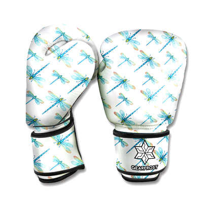 Watercolor Dragonfly Pattern Print Boxing Gloves
