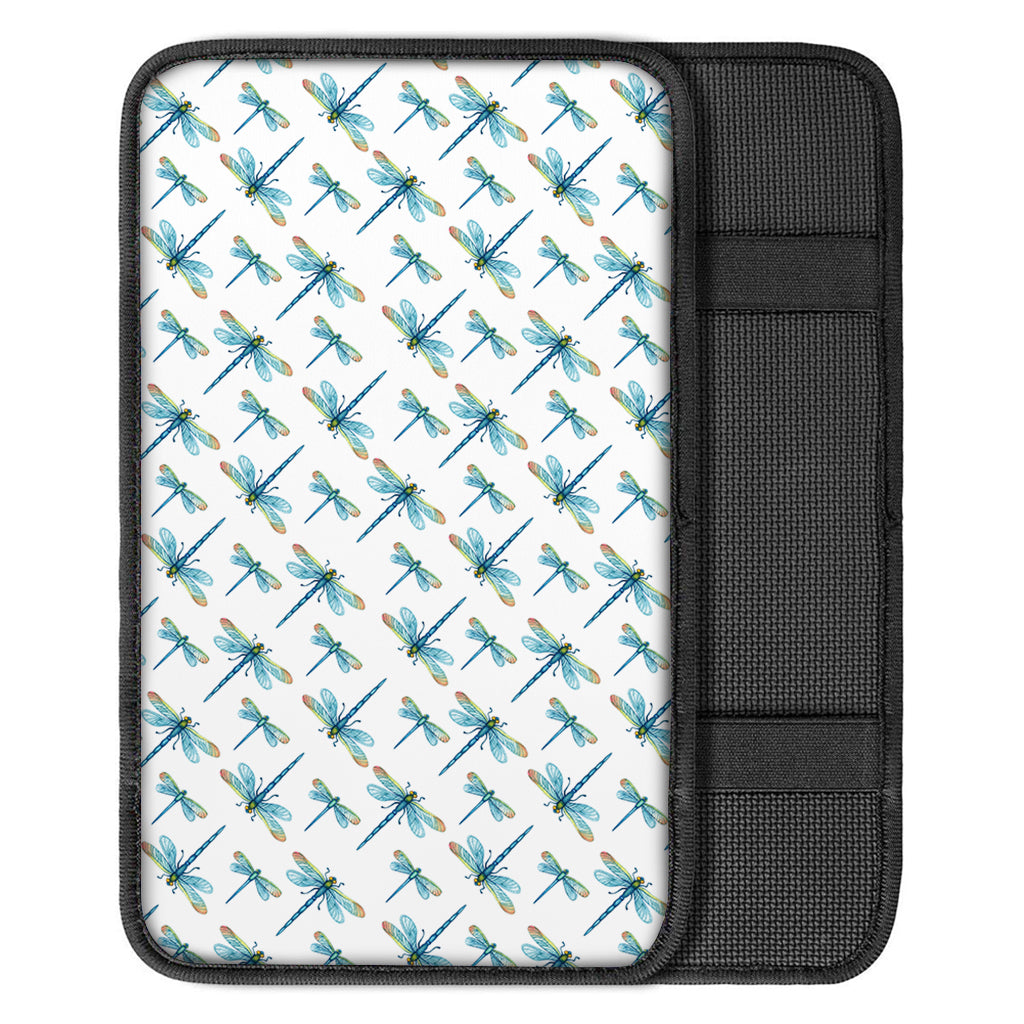 Watercolor Dragonfly Pattern Print Car Center Console Cover