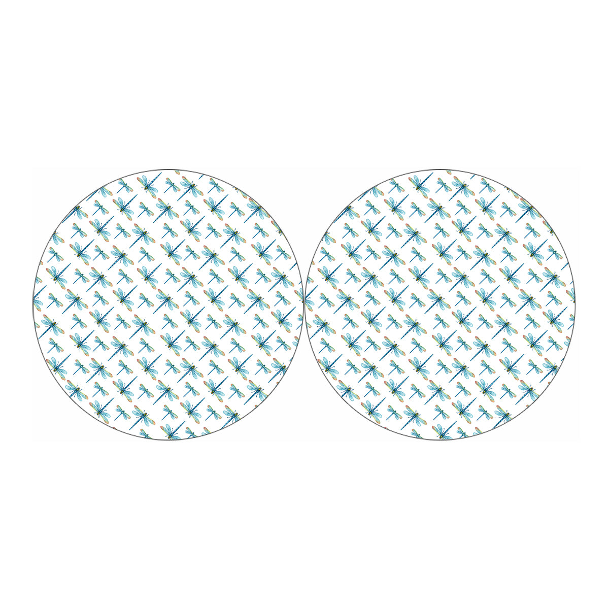 Watercolor Dragonfly Pattern Print Car Coasters