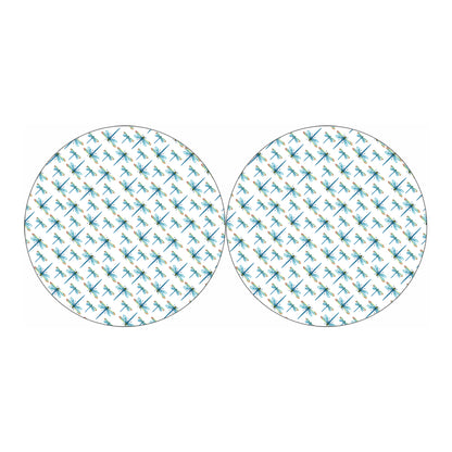Watercolor Dragonfly Pattern Print Car Coasters