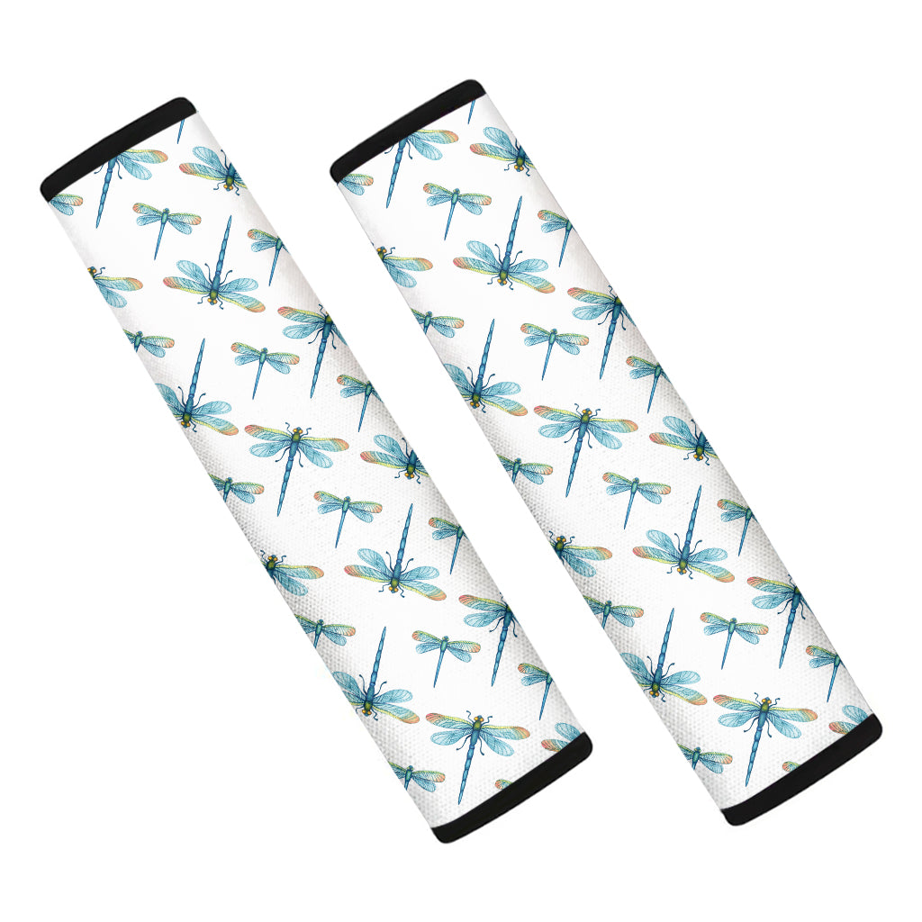 Watercolor Dragonfly Pattern Print Car Seat Belt Covers