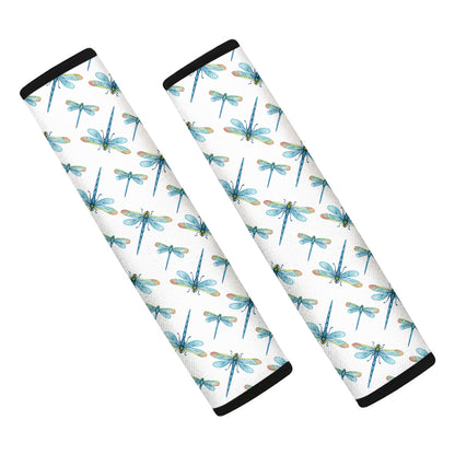 Watercolor Dragonfly Pattern Print Car Seat Belt Covers