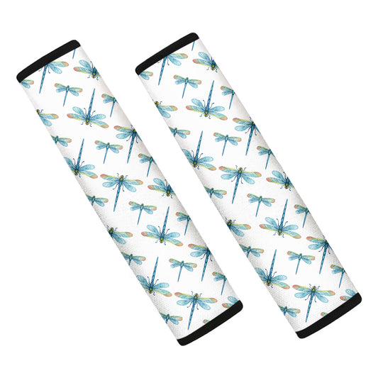 Watercolor Dragonfly Pattern Print Car Seat Belt Covers