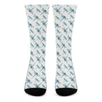 Watercolor Dragonfly Pattern Print Crew Socks