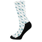 Watercolor Dragonfly Pattern Print Crew Socks