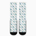 Watercolor Dragonfly Pattern Print Crew Socks
