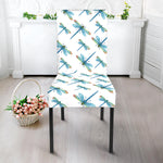 Watercolor Dragonfly Pattern Print Dining Chair Slipcover
