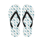 Watercolor Dragonfly Pattern Print Flip Flops