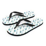 Watercolor Dragonfly Pattern Print Flip Flops