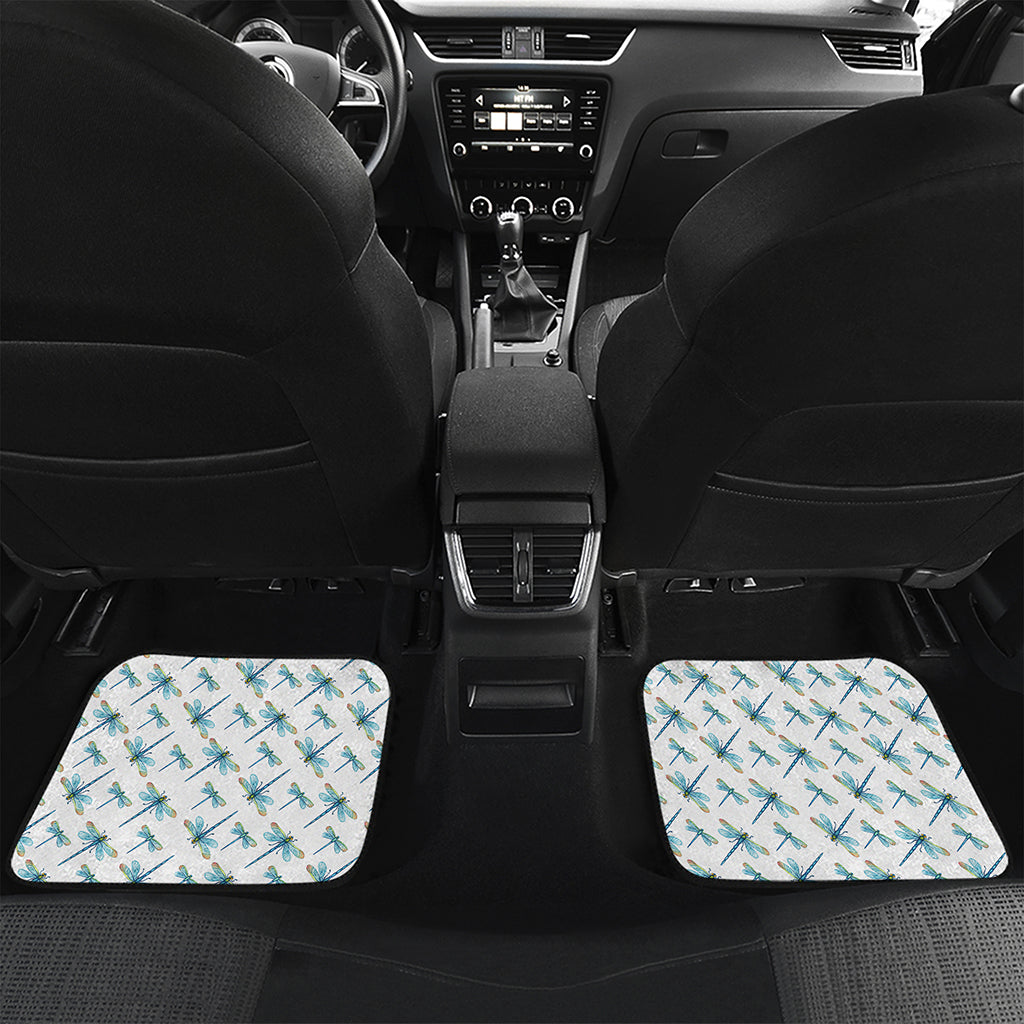 Watercolor Dragonfly Pattern Print Front and Back Car Floor Mats