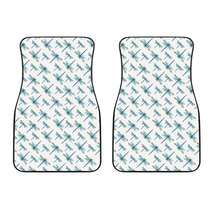 Watercolor Dragonfly Pattern Print Front Car Floor Mats
