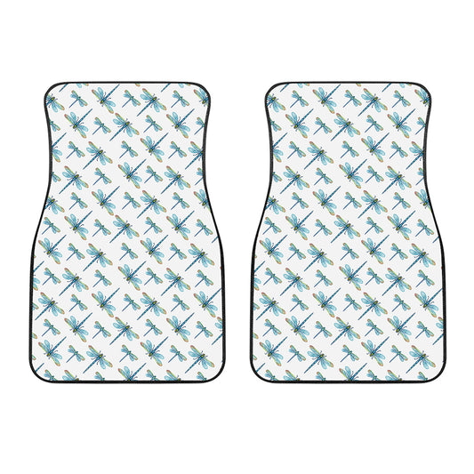 Watercolor Dragonfly Pattern Print Front Car Floor Mats