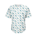Watercolor Dragonfly Pattern Print Men's Baseball Jersey