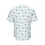 Watercolor Dragonfly Pattern Print Men's Baseball Jersey