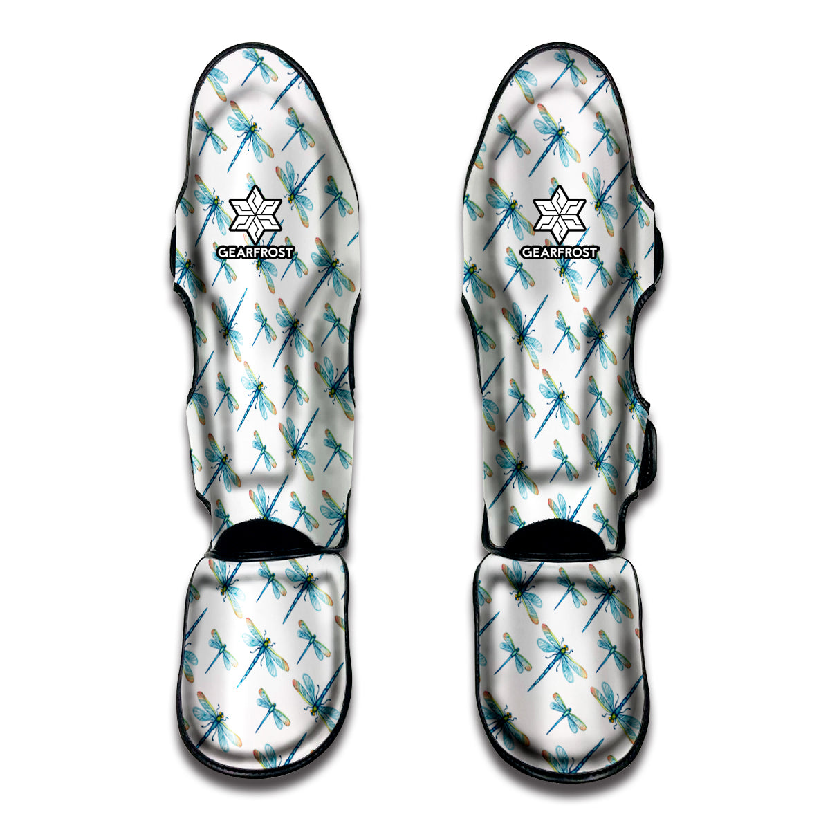 Watercolor Dragonfly Pattern Print Muay Thai Shin Guard