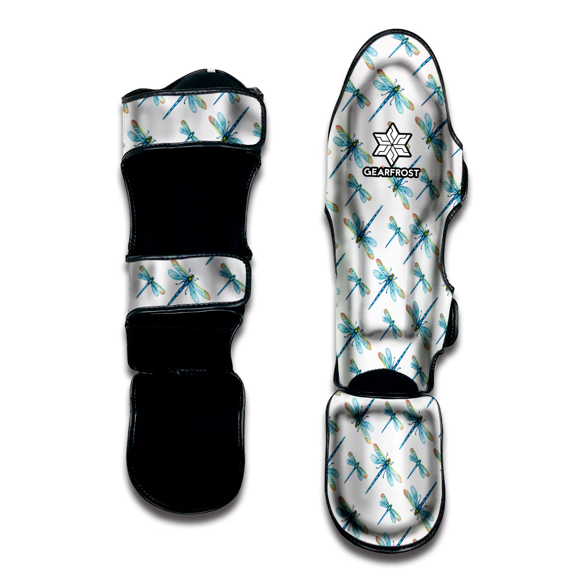 Watercolor Dragonfly Pattern Print Muay Thai Shin Guard