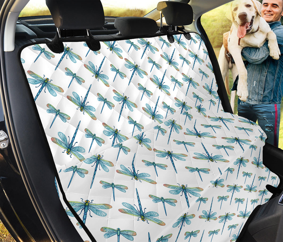 Watercolor Dragonfly Pattern Print Pet Car Back Seat Cover