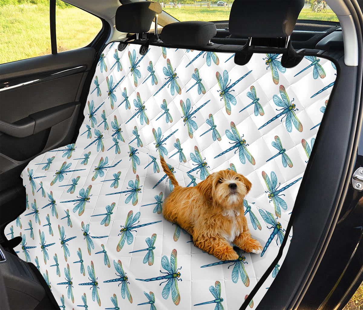 Watercolor Dragonfly Pattern Print Pet Car Back Seat Cover