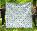 Watercolor Dragonfly Pattern Print Quilt
